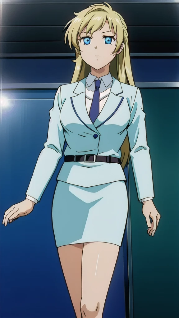 ruins、Blonde、 long hair、悲しいface、 blue eyes、「 chibi」 Full Body Style 、Normal milk、 narrow waist 、Bare legs、4 heads、In a suit、blue jacket 1 :1, collared shirt 、 white shirt、 blue tie,belt,,  Blue Mini Pencil Skirt 1:1, black tights、White pumps、 Official Art, Extremely Detailed CG Unity 8K Wallpaper , perfect lighting, colorful , bright _ Front_face_光ing,  shiny skin, ( masterpiece:1.0),(Highest_quality:1.0), 超 high definition ,4K, super detailed, photo shoot, 8k,  high definition ,  high definition ,  looking for something in an absurd :1.2,  Kodak Portra 400,  film grain ,  blurry background, Bokeh:1.2,  lens flare , ( vibrant _ color:1.2),Professional photography,Anime Images、