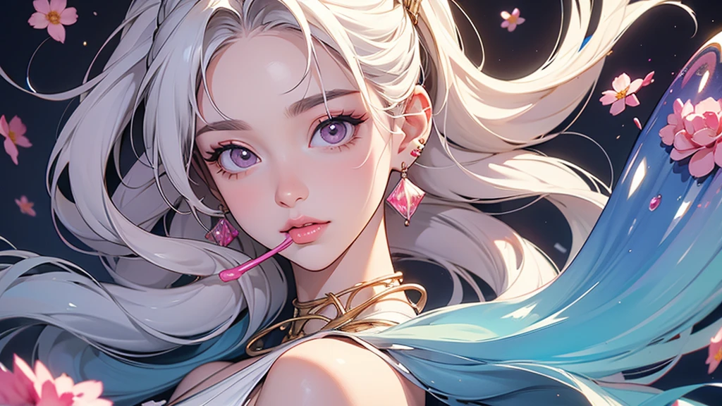 illustration of a woman in a dress with a veil and flowers, in style of anna dittmann, porcelain skin. studio ghibli, beautiful illustration, the sailor galaxia. beautiful, beautiful drawing style, by Alice Prin, by Ayami Kojima, corpse bride art style, alphonse mucha and rossdraws, style of charlie bowater, dreamy illustration