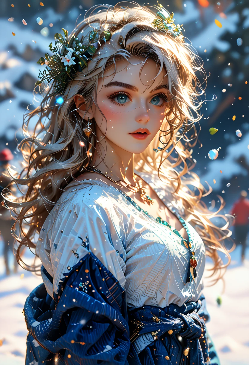 baseball player in the  snow ， snow ，（（（ romantic atmosphere）））（（（fairy tale elements ）））（（（masterpiece）））， （（ Best quality ））