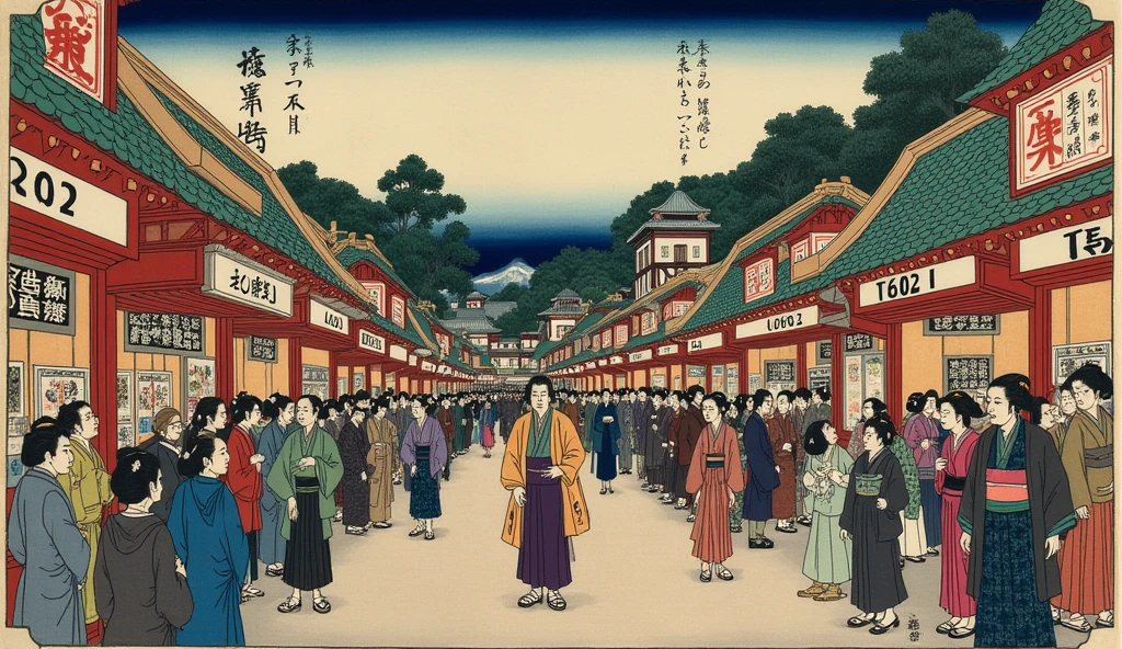 Sharaku,it is centered in the middle of the image, some Japanese effects and embellishments scattered throughout the photo