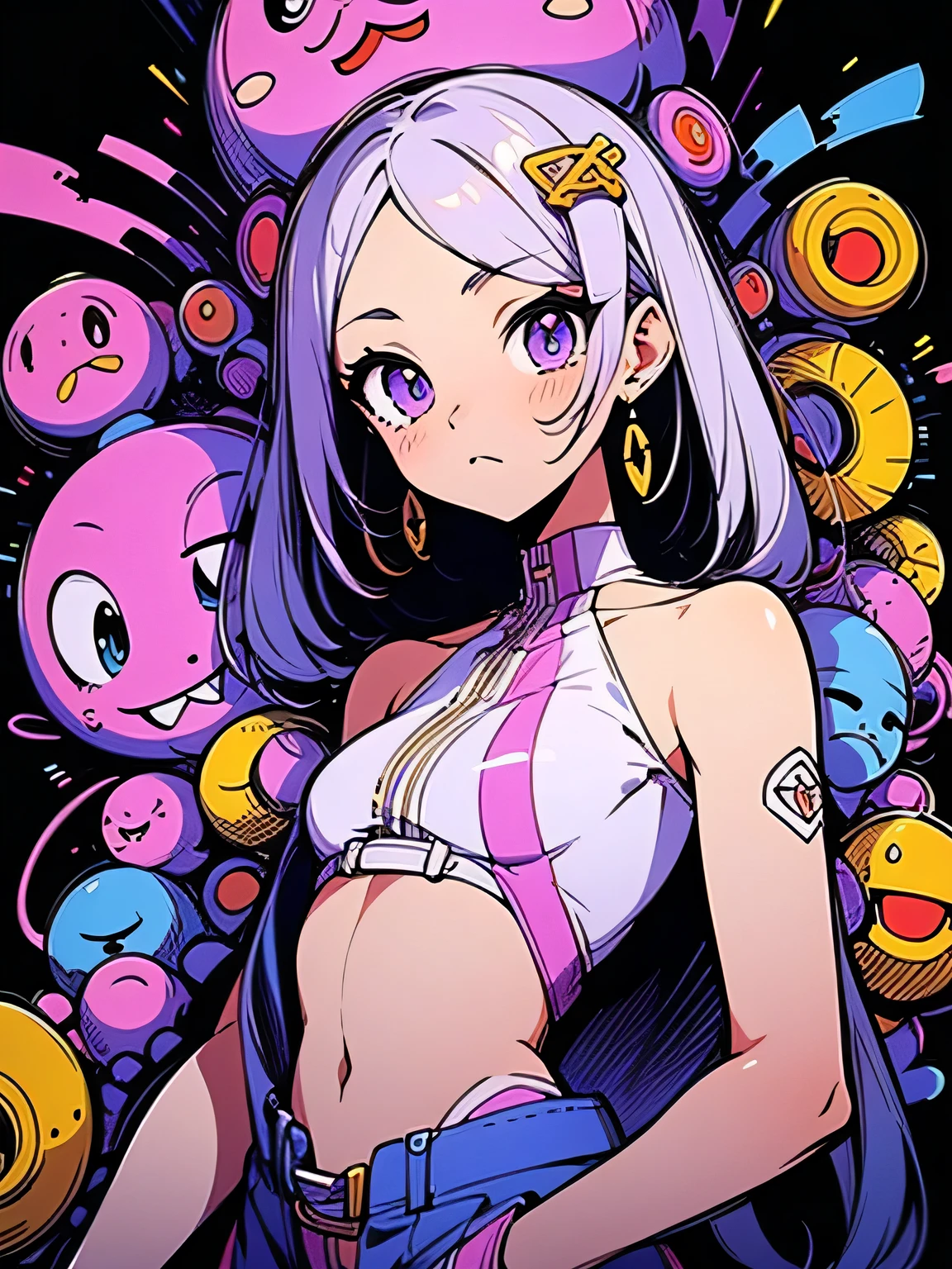 (Masterpiece, Best Quality, Best Quality, Beautiful and Aesthetic: 1.2, Supreme Detailed, Very Detailed, 2 Hands: 1.5, 2 Feet: 1.5),(1girl:1.8,Beautiful Face and Eyes: 1.8,Many Colored Hair),(Full Body,Solo Shoot),((Wet,Shiny Skin,Radiant Skin,See-through Underbooboo and T-back,Underbooboo and T-back),(( Huge breasts: 1.5,Cleavage: 1.8,Girl looking at this,Shot very close to the girl)),((Hands behind the head,Squatting:1.5,Crotch open facing me:1.5,Crotch wide open towards me:1.5,High definition skin:1.3,Porcelain white skin:1.5)),((Crazy smile: 1.8)),((Detailed background:1.8,Many Colors:1.4,Fractal Art:1.8,Abstract Background:1.8,Colorful:1.8,Fine Shapes:1.8,Lots of Neon Lights:1.8:1.5,Zentangle:1.8))(Full Body Lighting)