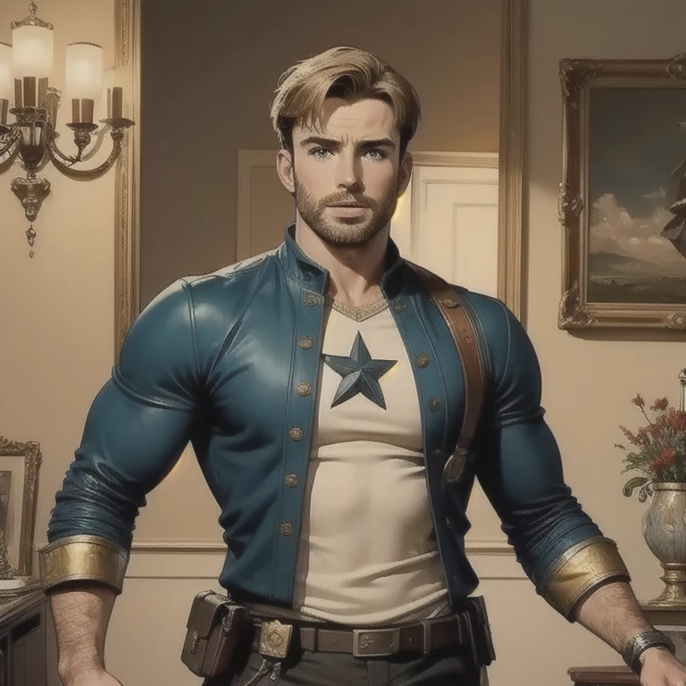 (( Best Quality )), ((  masterpiece )), ((1 )),  Chris Evans aka Capitão América em ação 