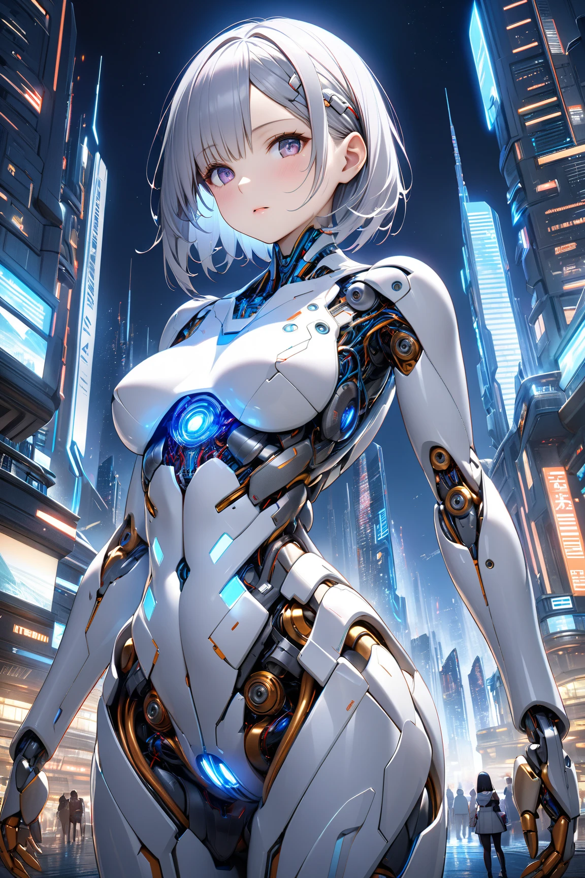 (La mejor calidad,A high resolution,Ultra - detallado,actual),sabrina carpenter cyborg, top corto white,,(Fondo de ruinas de mazmorra en ruinas cyberpunk :1.4 ), (Mechanical vertebrae attached to the back, mechanical cervical attachment to the neck, alambres y cables que se conectan a la cabeza, Evangelion, small bright LED lamps:1.4) , More detailed 8K.motor irreal:1.4,UHD,La mejor calidad:1.4, fotorrealista:1.4, textura de la piel:1.4, obra maestra:1.8,obra-prima, mejor calidad,objeto Objeto], (detailed face features:1.3),(Las proporciones correctas),(Ojos hermosos azules),  (dynamic cowboy pose),( sabrina carpenter:1.4), (sabrina carpenter V2.1),( perfect anatomy:1.4), (cyborg mechanical robot transparent plastic white:1.4), ,(Fondo de ruinas de mazmorra en ruinas piedras grandes caverna :1.4 ), (cinematic lighting :1.4) 