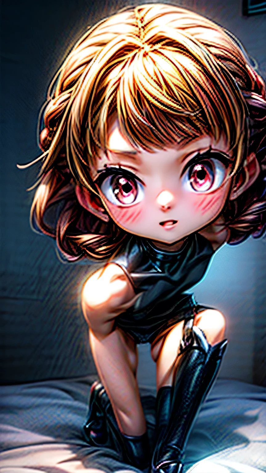 high quality, Real engine, Female Fighter, Fighting Pose､In the battle scene, Ready to fight, 4K, Invincible, The best warrior, Fighting Pose, Aggressive, sweating, Blood vessel, (Big Breasts), Toned Abs, White skin, Black ponytail, (((Black leotard))), Looking into the camera､masterpiece, 最high quality, high quality, High resolution､Realistic、(Cinema Lighting)、Detail emphasis, Beautiful lighting、Sharp focus. 超Detailed face、Detailed Iole Hair、Black Hair、Long Hair、Beautiful Hairstyles、Detailed face、Exposed breasts、Cleavage、(Big Breasts)、(Hard nipples)､Incredibly stupid, It seems ridiculous..,  (((Black leotard))), In a dark cave､Inside a realistic cave､