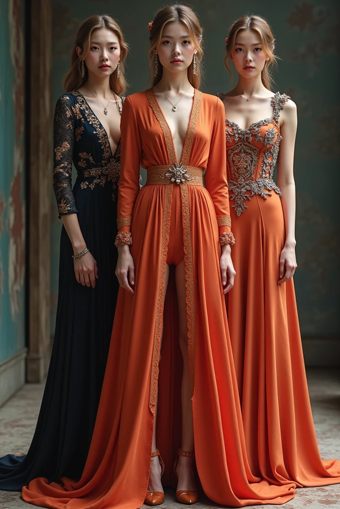 (MESTRA CIGANA SULAMITA) super-realista, intrincado, full body, Standing showing all her realistic 8K red/orange lace dress floating in space , cabelos negros, pele, dourada, corpo full body perfect , Detailed Hands with Ruby Ring, 40 anos, Mystery front image ::8, flowing robe, Intricate red/orange Makeup Patterns ::7, body ::6, Aura Encantada, magia brilhante ::5, On your card table, Bubbling Potion ::4, Magic ingredients, spellbooks ::3, gesto de spellcasting ::2, mistic ambient, supernatural presence ::1. Smoke and atmosphere:  , poderes naturais, como frutos, folhas, cristais, 16K.  