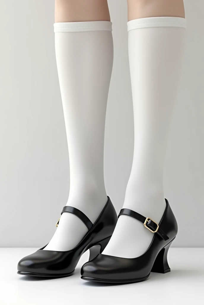 A white stocking engraved with three horizontal strips stood up on its own