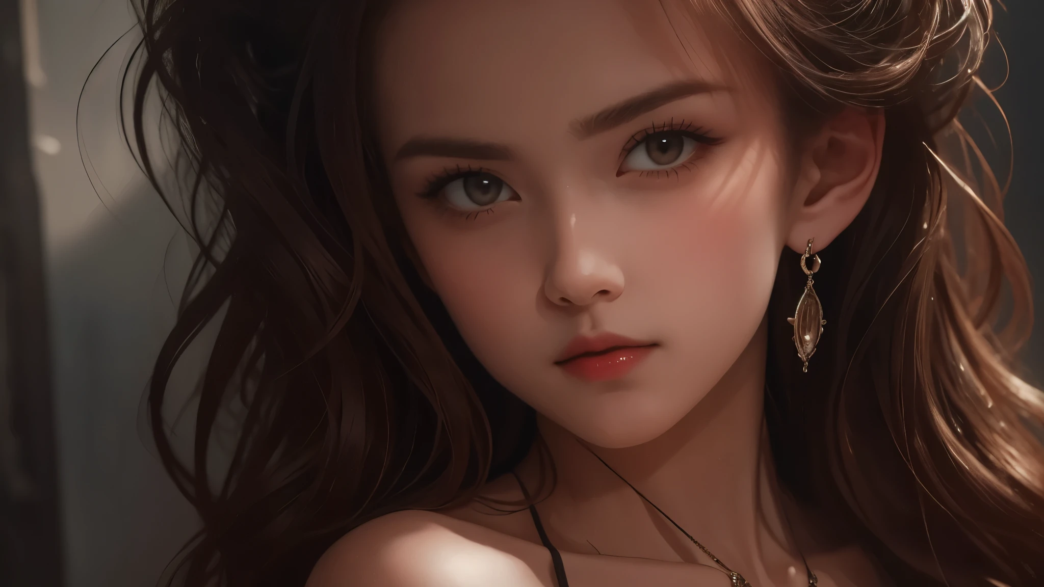 A stunning masterpiece by Luis Royo, featuring a top-quality and realistic portrayal of a beautiful girl with shiny, natural skin texture. This surreal portrait captures the essence of youth and beauty, with intricate details on the girl's two arms and two legs.