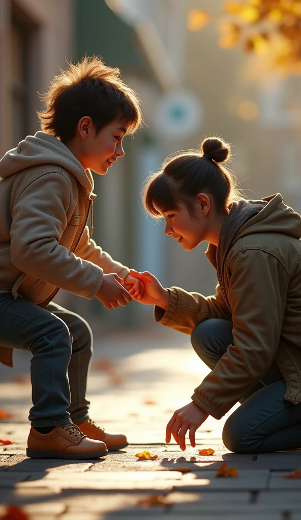 草原でカラフルなクワガタ草原でカラフルなクワガタChildren playing with insects、Children playing with insects、