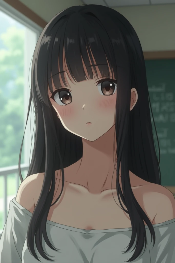 Cute mommy with 4 daughtes, mature women,realistic skin,perfect ,black hair, long hair, (hair over one eye:1.4), messy hair, hair between eyes, chubby,plump,fat, Sexy lips, pucker lips,cute shy blush on,on the garden 