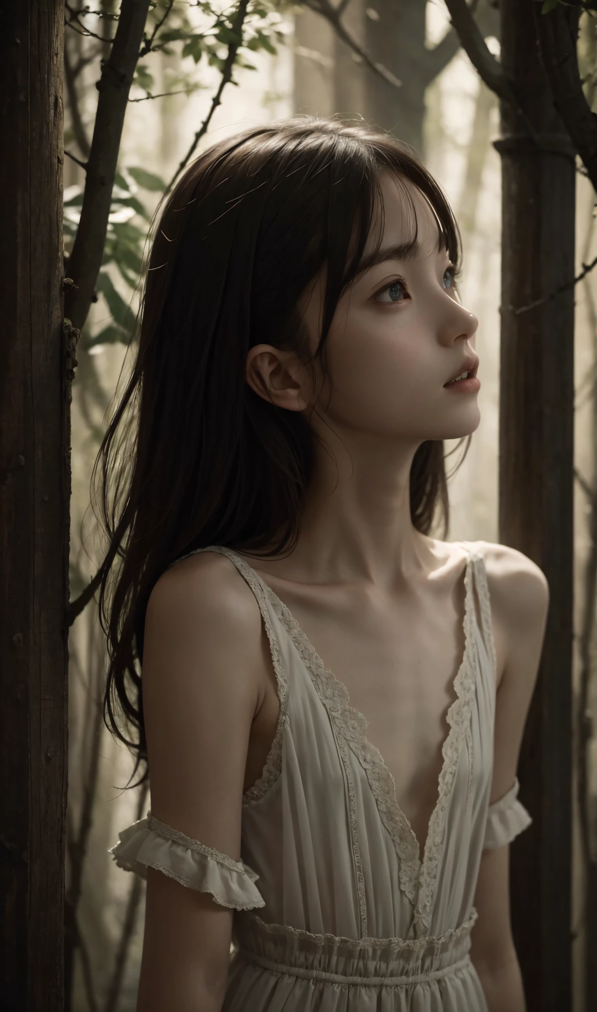 Thin arms,Narrow shoulders,公式art,  Unity 8k Wallpaper,  super detailed, beautiful, beautiful, masterpiece,  best quality, Darkness,  vibe, mystery, Romanticism, Creepy, literature, art, fashion,  victorian , race