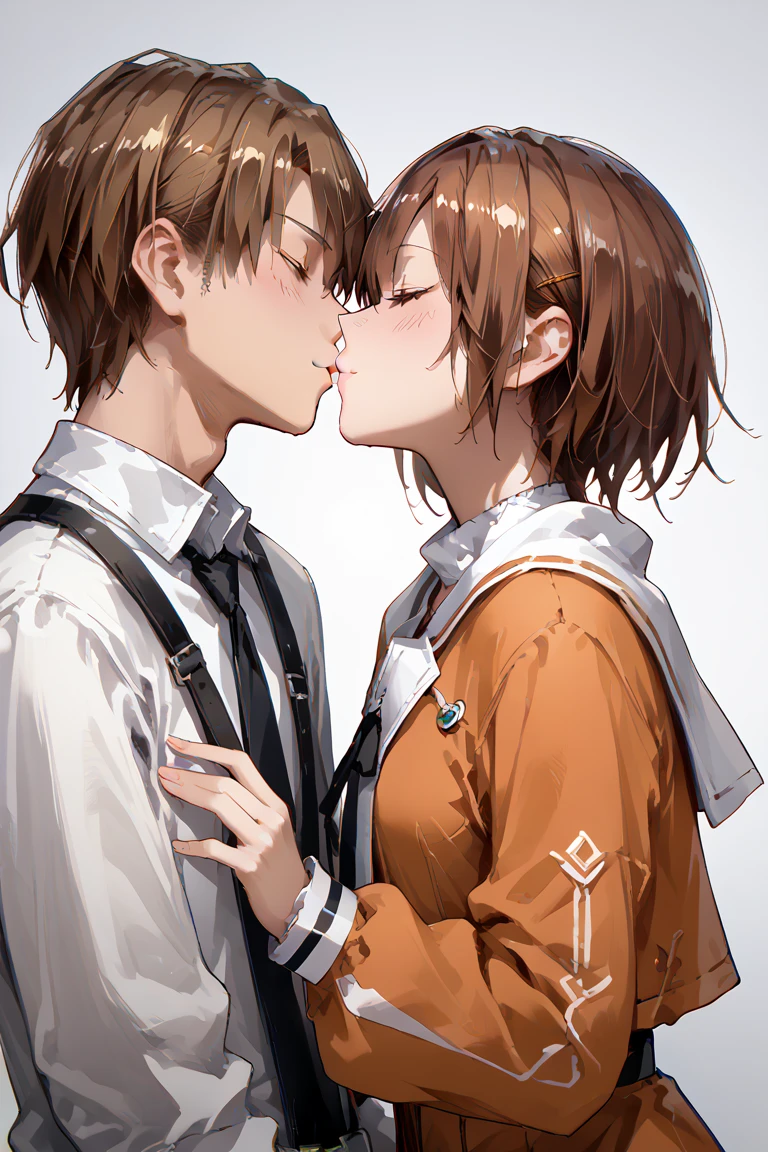 score_9, score_8_up, score_7_up, source_anime, ruka kayamori, brown hair, 1girl, 1boy, portrait, from side, kneeling, large penis, maledom, ((Kissing Penis))