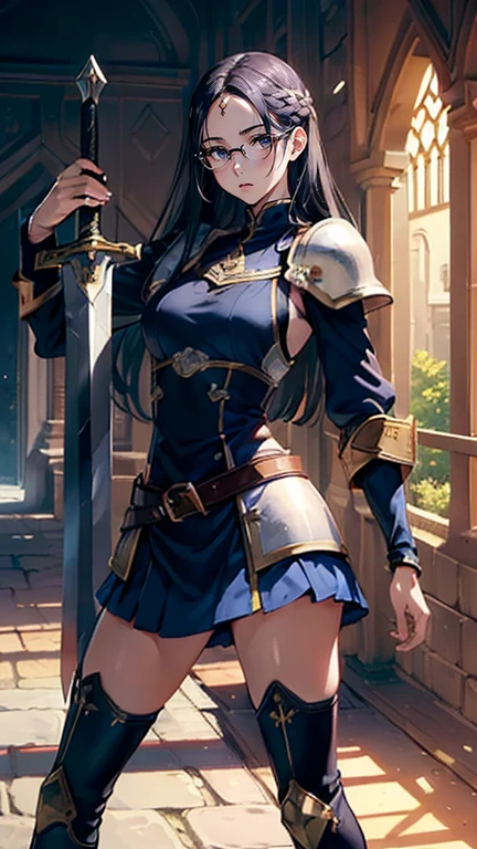 One lady,12year old,(() ,((())), (()), (())((I'm opening my mouth)),((micro skirt, bodysuit and short cloak))(A smile),Wet with sweat,(A dark-haired,),((Fantasy,natta))((Clothes are torn))