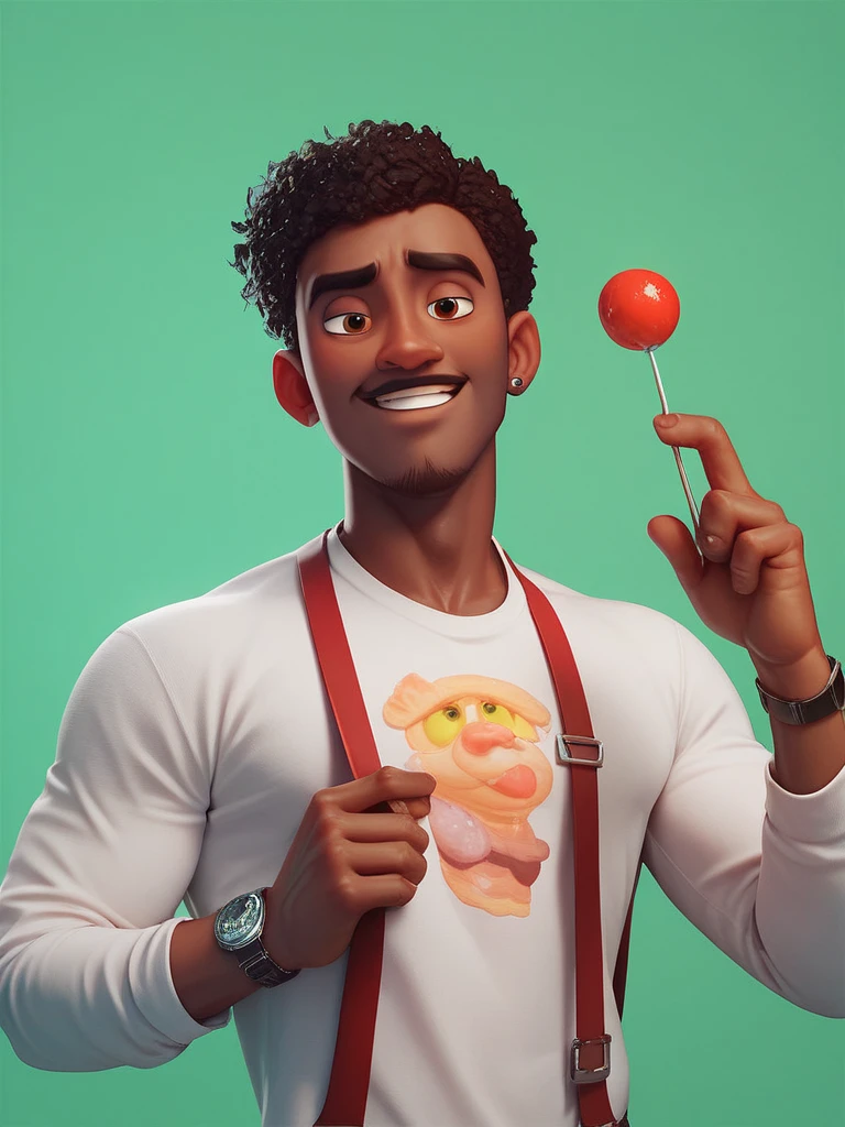 A dark man in the Disney Pixar style,  high quality ,  best quality 