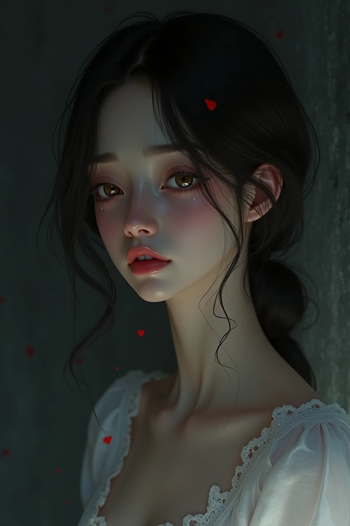 masterpiece, Highest quality, View from above, One girl, ((naked)), ((pale_skin)), （（（Straddle a man））、（（In a sensual pose crawling on the floor））、（（（（Female organ）））、（（A body covered in filth））、Sharp teeth, Horror, Messy Hair, look up, Makeup running down,, Horror, Devilish Laugh, spooky, Broken black piemas, , Kneel on the floor, Wooden chamber, (血まみれの奇妙なspookyサイン, Wounded), ((Blood splattered on the floor)), darkness, Cruelty, Low Light, Ultra-detailed, expensive_resolution
