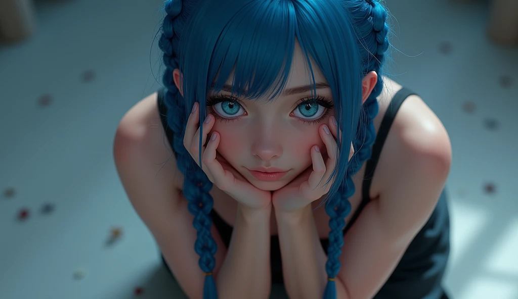 (masterpiece, best quality), intricate details,
1girl, <lora:1657508761473934107:0.8> blue_eyes, blue_hair, long_hair, twintails, yellow_hair_at_the_ends, hair_ornaments
blood on face, horror, yandere, <lora:yandere_trance:0.8> yandere trance, yandere, hands on own face,hands on own cheeks