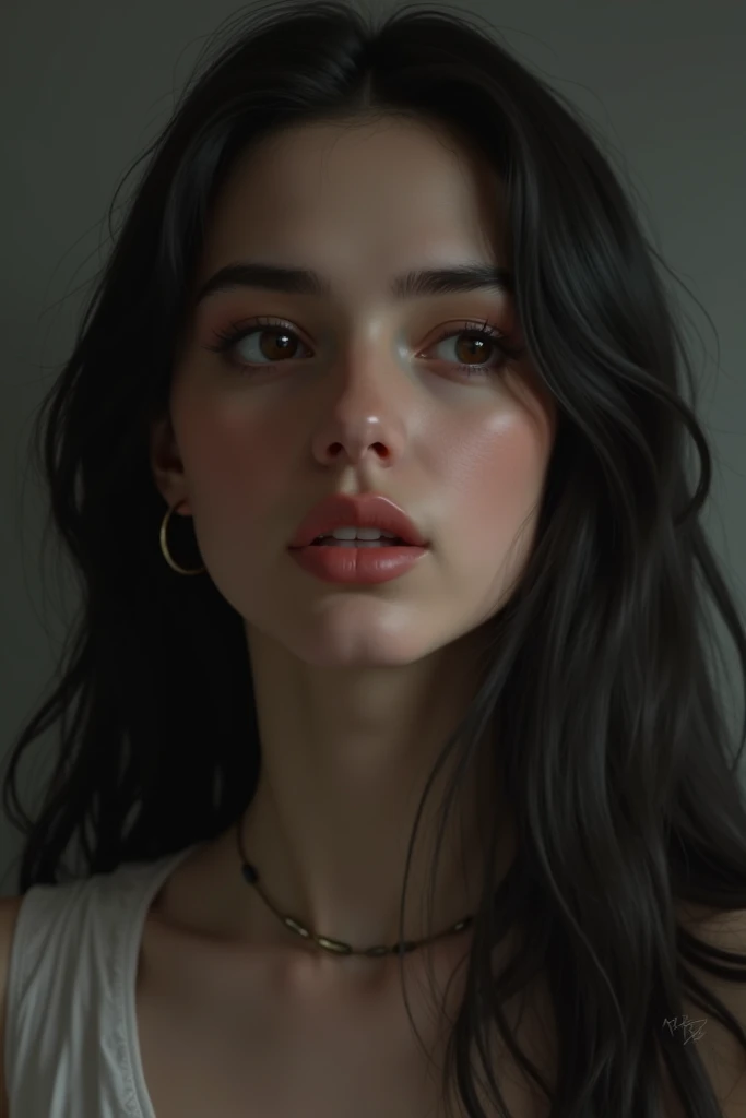 Best quality, masterpiece, ultra high res, (photorealistic:1.4), raw photo, 1girl, offshoulder, in the dark, deep shadow, low key, cold light