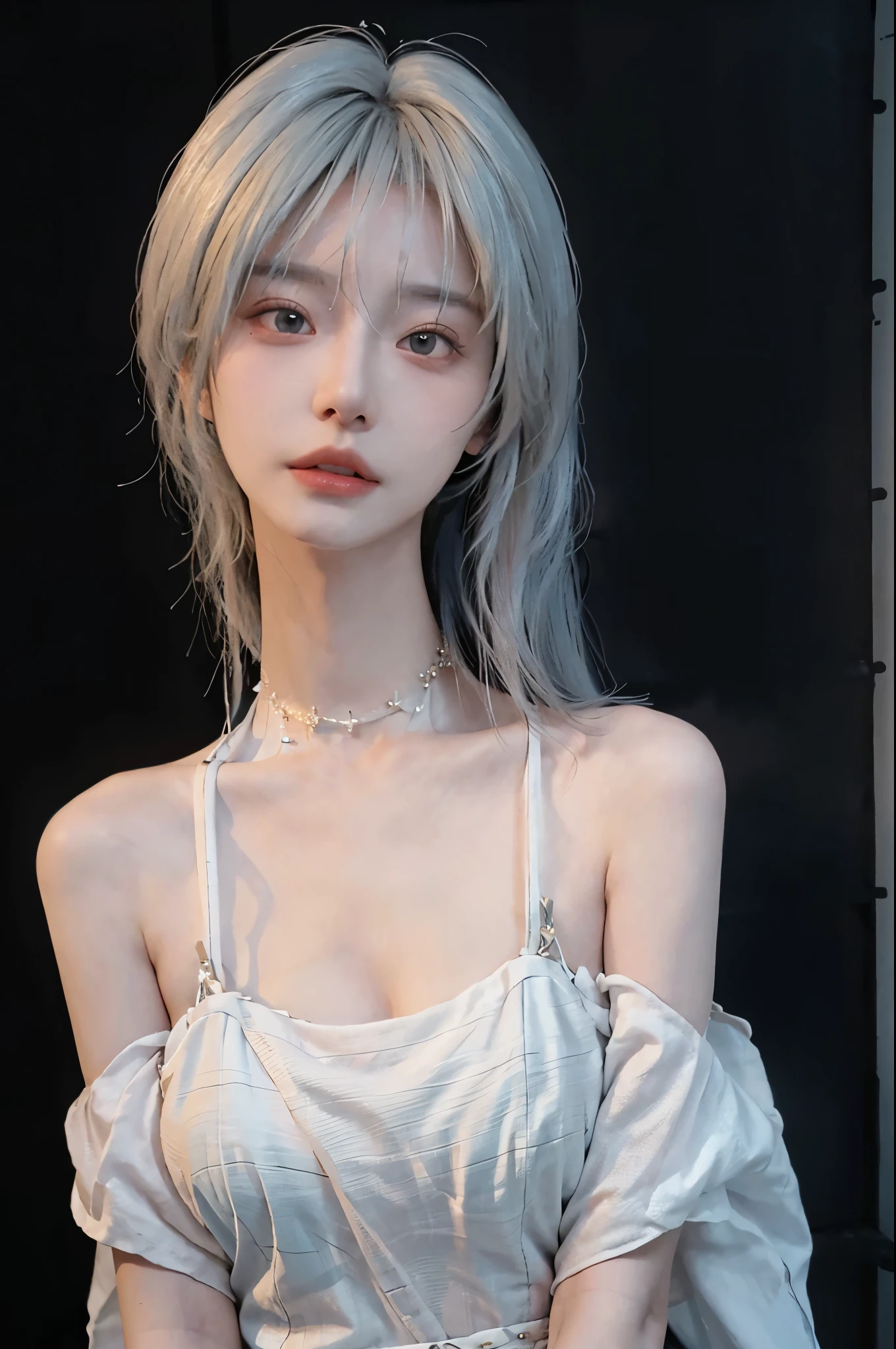 (Browsing Caution:1,4),Mix 4, (8k, RAWphotograph, Highest quality, Tabletop: 1.45), (Realistic, Realistic: 1.37),illumination, night, プロのillumination, photographn mapping, Radio City, Physically Based Rendering, Gradient Brunette, 高品質のphotograph, High resolution, 1080P, (Detailed facial depiction), (Detailed description of the hand), (Delicate CG), Extreme light and shadow, Rich details, (Detailed facial features), (Highest quality), Look in front of you, Highly detailed face, Highly detailed lips,  超High resolution, (Faithfulness: 1.4), photograph, 1 girl, [(sad)],  , Thin limbs, movie, Cool pose, I Cup, Highest qualityな完璧なボディ, photographのような, (1 girl: 1.3), Perfect balance, (Huge, Perfect breasts, Areola),(Realistic, Photorealistic:1.37),One Girl, Cowboy Shot,Professional Lighting, Photon Mapping, Radio City, RAWphotograph、(Photorealistic:1.4)、Octane Rendering、Complex 3D rendering with ultra-detail, Studio Soft Light, Rim Light, Vivid details, Super Detail, Realistic skin texture, Detailed aspect, Beautiful details in the eyes, Highly detailed CG Unity 16k wallpaper, compensate, (Detailed Background:1.2),Highest quality, 超A high resolution, Tabletop, One Girl, One girl,alone, Upper Body,View Viewer, White Background, Bobcut, short hair, Multicolored Hair, compensate , Lips parted, Black Lips, eyeliner, Gothic, Goth Girl,((全身全naked)),(((nsfw))),((naked)),,((Light on face:1.2)),((movie照明:1.2)),(Photorealism:1.4),((30 piercings in left ear)),((necklace)),((A woman who always smiles)),((nightのプールサイド:1.6)),((Lighting on face:1.1)),((Upper Body:1.2)),((Delicately depicting the face:1.2)),(Pixie Cut:1.5),((Silver hair color:1.6)),((((全naked)))),(((nsfw))),((Small breasts:1.2)),(((((全身全naked))))),(((((全naked))))),(((全身全naked))),((Fair skin:1.4)),((Black Background:1.4))