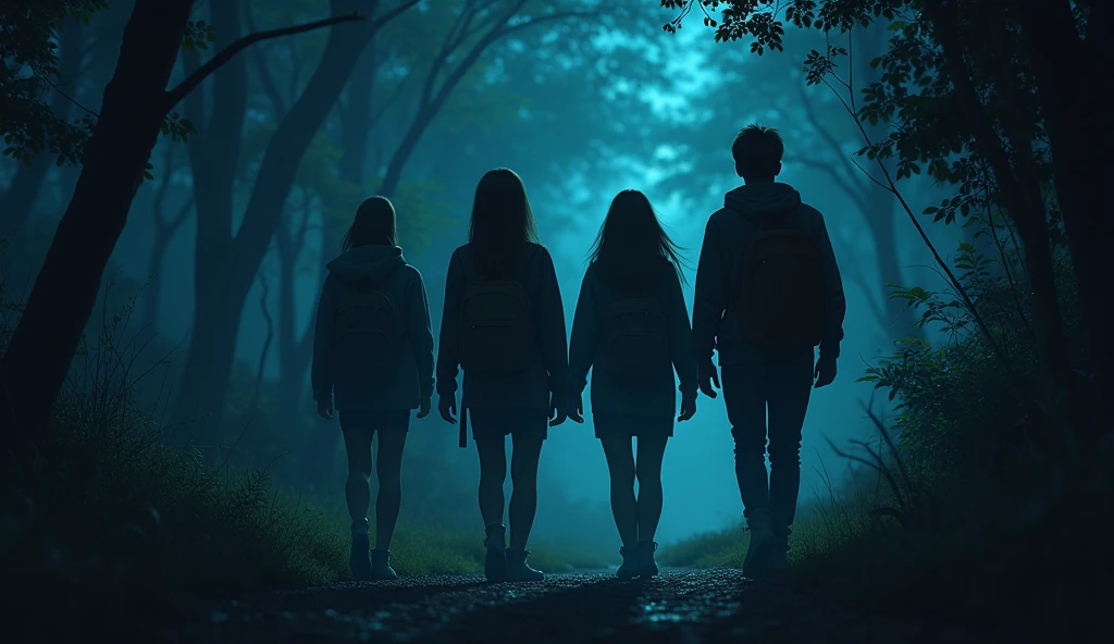 Four friends a spooky lake