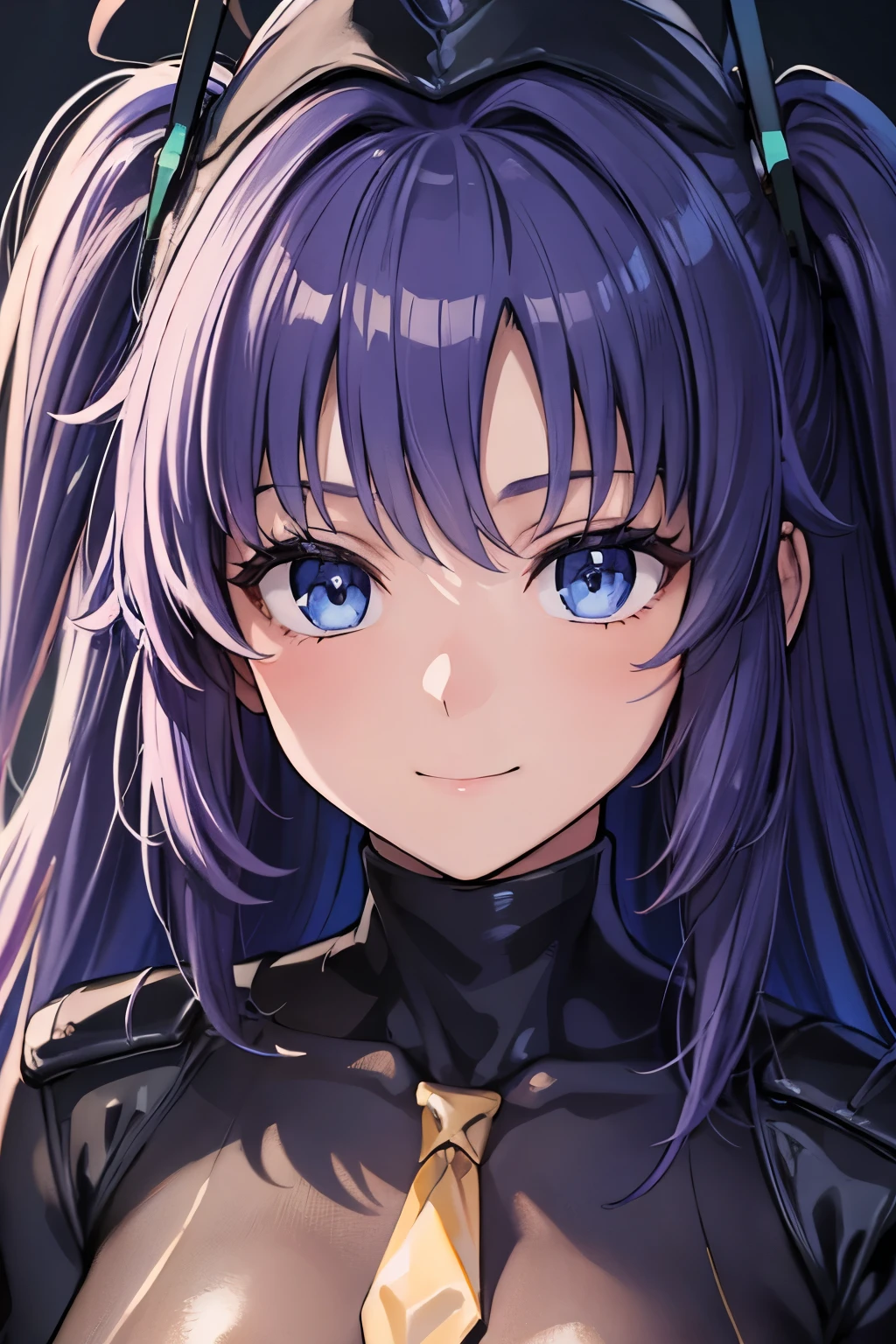 masterpiece, highest quality, (highest quality), (best illustrations), (high resolution),8k,face close up,on the bed, {{{masterpiece}}}, {{{best quality}}}, {{Super detailed}}, {{very delicate and beautiful}},smile,black DOLLSUIT,DOLLSUIT,{{{best quality}}}, {{Super detailed}}, masterpiece, highest quality, (highest quality), (best illustrations), 8k,{{{masterpiece}}}, {{{best quality}}}, {{Super detailed}}, {{{best quality}}}, {{Super detailed}}, face close up, yuuka, blue eyes, halo, purple hair, two side up, long hair,