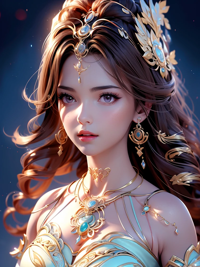 best quality, masterpiece, highres, 1girl, hair ornament, necklace, jewelry, Beautiful face, tyndall effect, photorealistic, dark studio, rim lighting, two tone lighting, (high detailed skin:1.2), 8k uhd, dslr, soft lighting, high quality, volumetric lighting, candid, Photograph, high resolution, whole bidy capture,