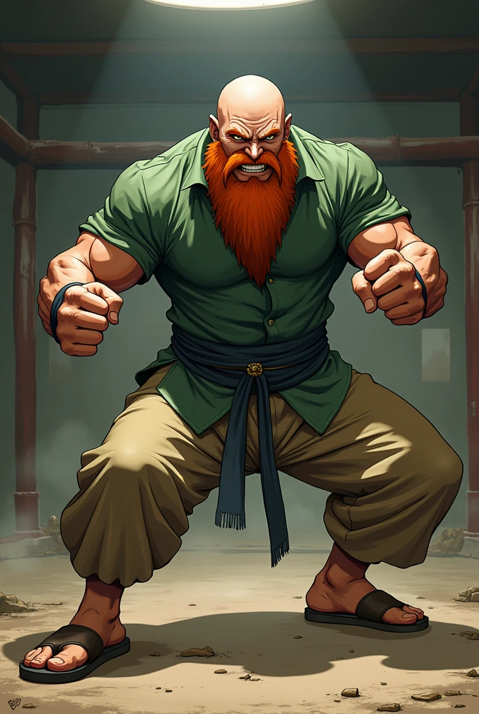 Old demon,big muscle,full body red colour,beard,hairy muscle
