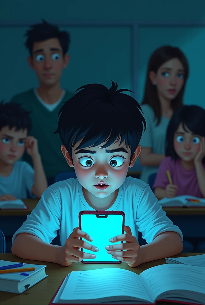 A student with his phone distracted 