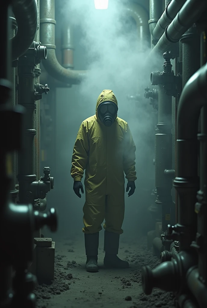 "A Brave Chernobyl Survivor Wearing a Radiation Suit, Standing in an abandoned control room, Illuminated by soft studio lighting to create a dramatic atmosphere. The man's costume must be detailed, with signs of wear. The shot must be a medium shot, capturing both the character and the strange environment of the room. Get inspired by real-life photographs of Chernobyl and documentary photos from reputable sources like National Geographic and Magnum Photos. Camera lens: 35 mm. The final image must be in high resolution (4K) to highlight intricate details.»»