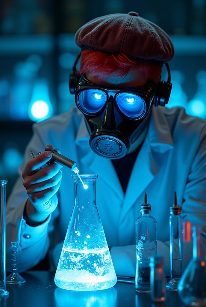 chemical scene with lights