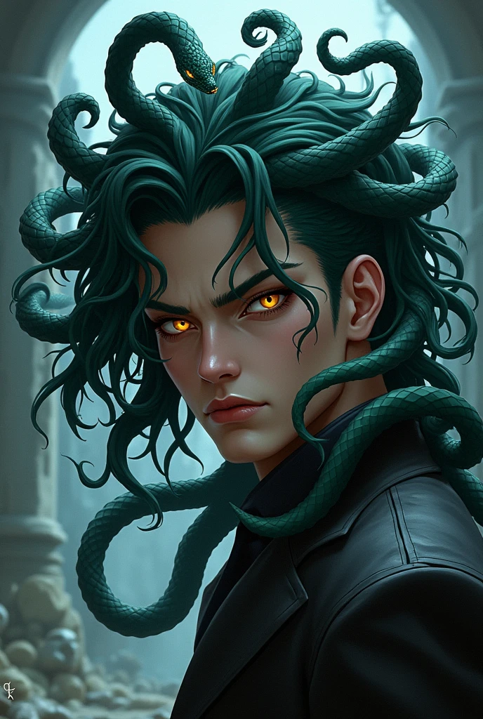 (tmasterpiece,best qualtiy:1.2,Anime characters,of a guy),short detailed hair,Humanity,bravery,mod,orthofacial,cold sweat,variation,twisted tentacles,green color,Half of the face began to grow weird tentacles,Behind it is a black fantastic swirl,repression --auto