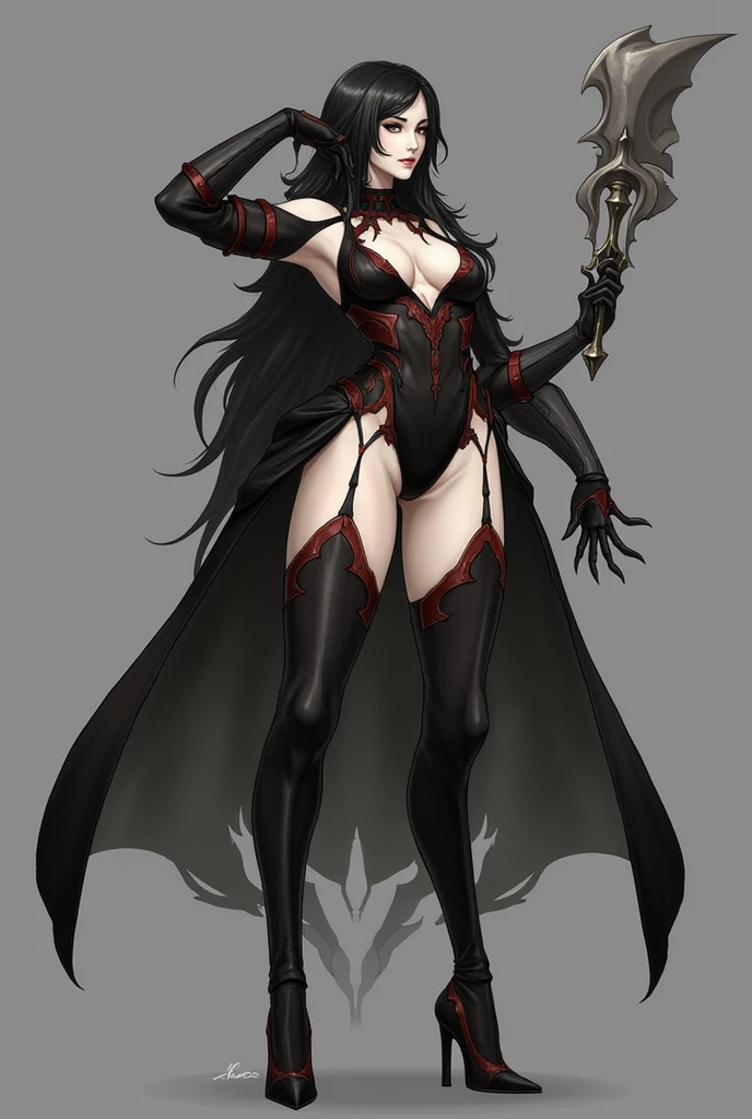 Scarlet Castlevania, (Scarlet Castlevania), tenebrosa, standing alone, ray tracing, 3D style, 3dmm, ((3 poses per photo)), ((3 poses in each photo)), fully body,(from front view),(Rear view), (view on the left), blackstockings, Tear at the waist,(((3 poses per photo))),((symetry)) ,((ultra realistic skin)),(minimalist details),((large open dress with v-cuts)),(((dress with spikes))),(((slits between the legs))),(((well-defined groin))),(drawn curve),(((necklines))),(((thick and beautiful legs))),(((big boobies)))