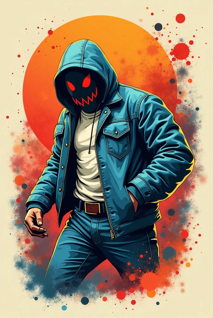 Fighting game style skull head, Hip-Hop Style, t shirt design, flat-colors, vectorial art, ((black backdrop)) . dynamic, Vibrant, full of action, detailed character design, reminiscent of fighting video games