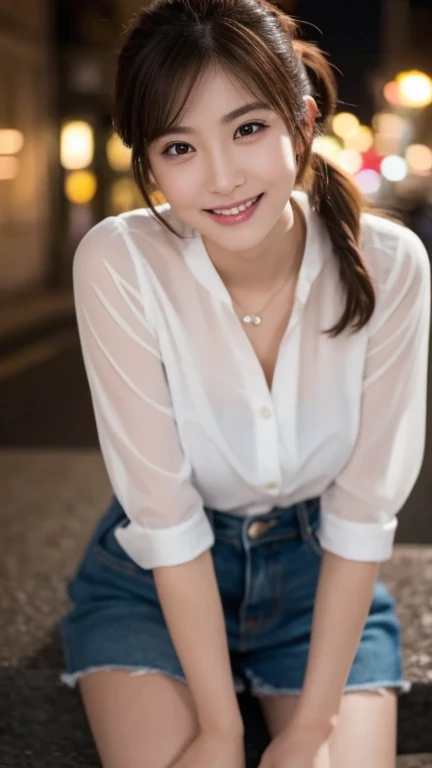 (masterpiece:1.3), (8k, Realistic, Raw photo, highest quality: 1.4), (Real Skin), Beautiful Skin, Charm, Ultra High Resolution, Small breasts:1.5、Smiling face:1.5、Beautiful OL:1.5、locker room:1.5、short hair:1.5、blouse:1.5、Very large breasts:1.5、stand:1.5、Tight Skirt:1.5、Panty shot