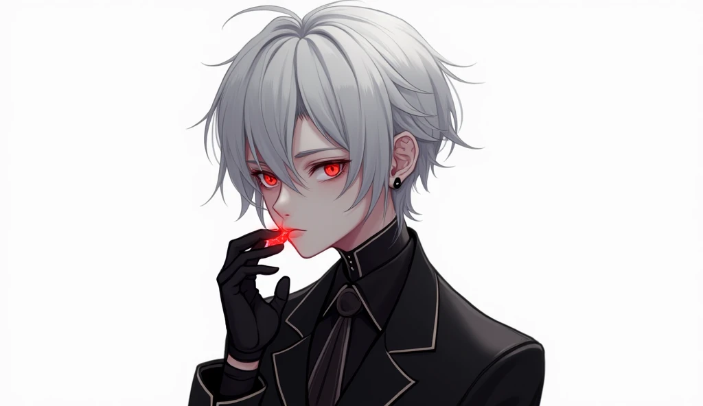 1boy, silver underwear, white hair, tongue out, cum on tongue, cum on face, revealing underwear, bedroom, red lights, sweat, flushed, pale skin, Cumming