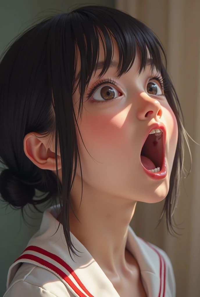   young woman、smile、((  Search 。 hairstyles are random))、  blanking 、(( Masterpiece、  high image quality 、16k))、 looking viewer, (( random design springwear))、EXPLORE THE CITY AT NIGHT  ,  , plump body,   button gap , {pmbkk, }{realistic, }{ 1girl , }{open mouth, |}{Alone, |}{How in mouth, |}{looking at viewer, ||}{How, }{portrait, |||||}{tongue, ||||||||||}{close-up, ||||||||||}{facial, ||}{How on tongue, ||}{eyelashes, ||||||||||||}{nose, ||||||||||||||}{after , |||||}{upper teeth only, |||||||||||||||}{Alone focus, |||||||||||||||}{looking up, ||||||||||||||||}{hetero, |||||||||||||||||}{1boy , ||||||||||||||||||}{ , ||||||||||||||||||}{Uvula , |||||||||||||||||||}{ , ||||}{, |||||||||||||||||||}{oral invitation, |||||||||||}{half-closed eyes, ||||||||||||||||||||}{ saliva, ||||||||||||||||||||}, from above, focus face,  throw, a lot of milk in mouth:1.5、open mouth、buns hair, 19yo, throw