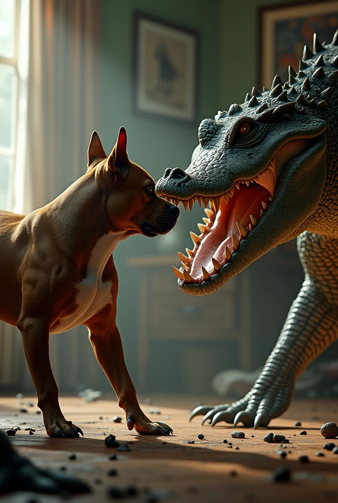 ((((duo:1.2)))), ((((dinosaur, dog, feral)))), (((leaning on table doggystyle))), indoors, masterpiece, high quality, realistic, detailed background, ((((side view, anal)))), ((((hyper, equine penis, doggystyle, stomach bulge, hyper equine penis penetrating anal, hugging back, peeing, dog belly inflation, dog mouth urine))))