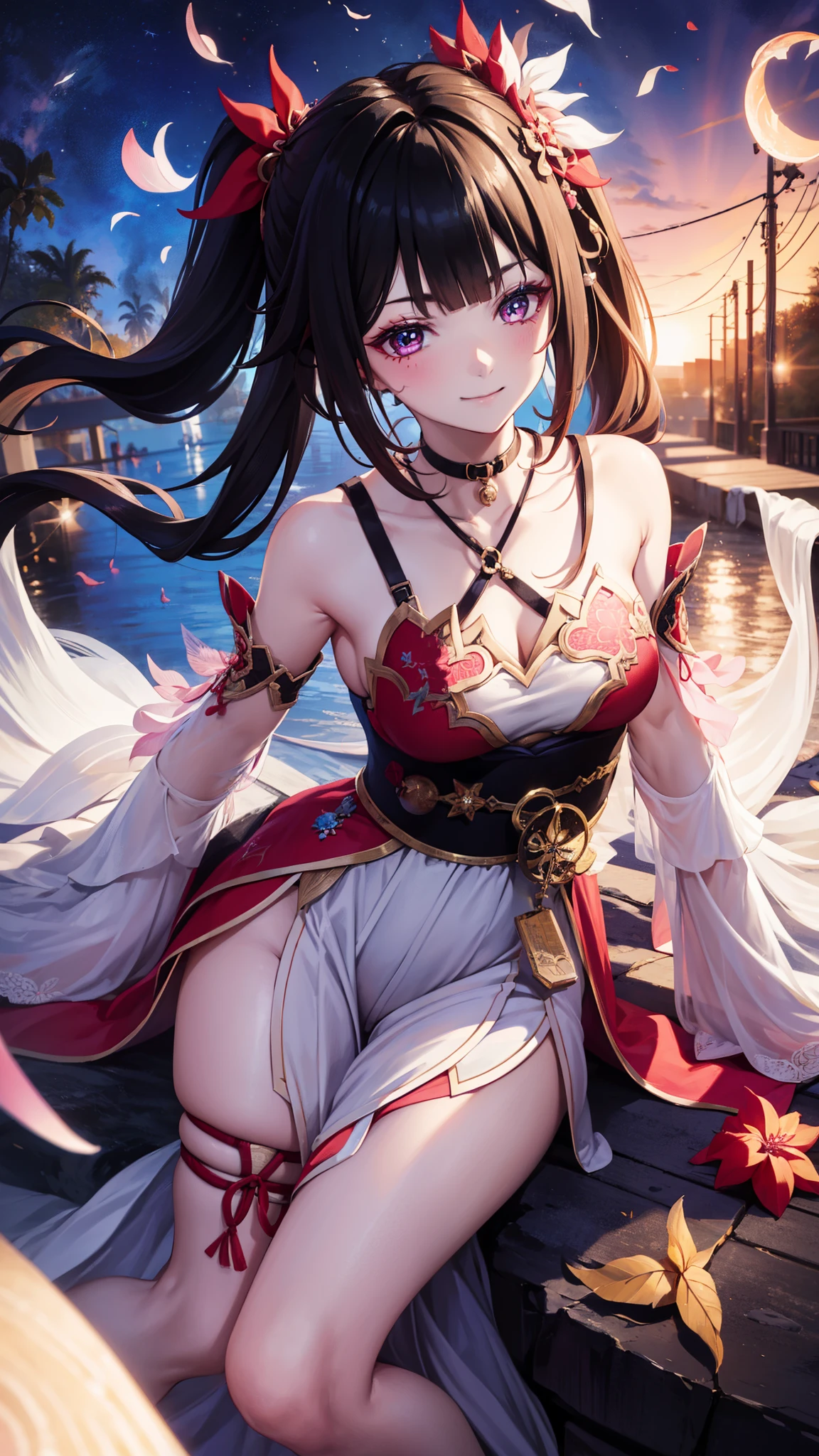 Tall Giantess, athleic, muscly, cute gentle magical girl with twintail black hair, pink clothes, skirt