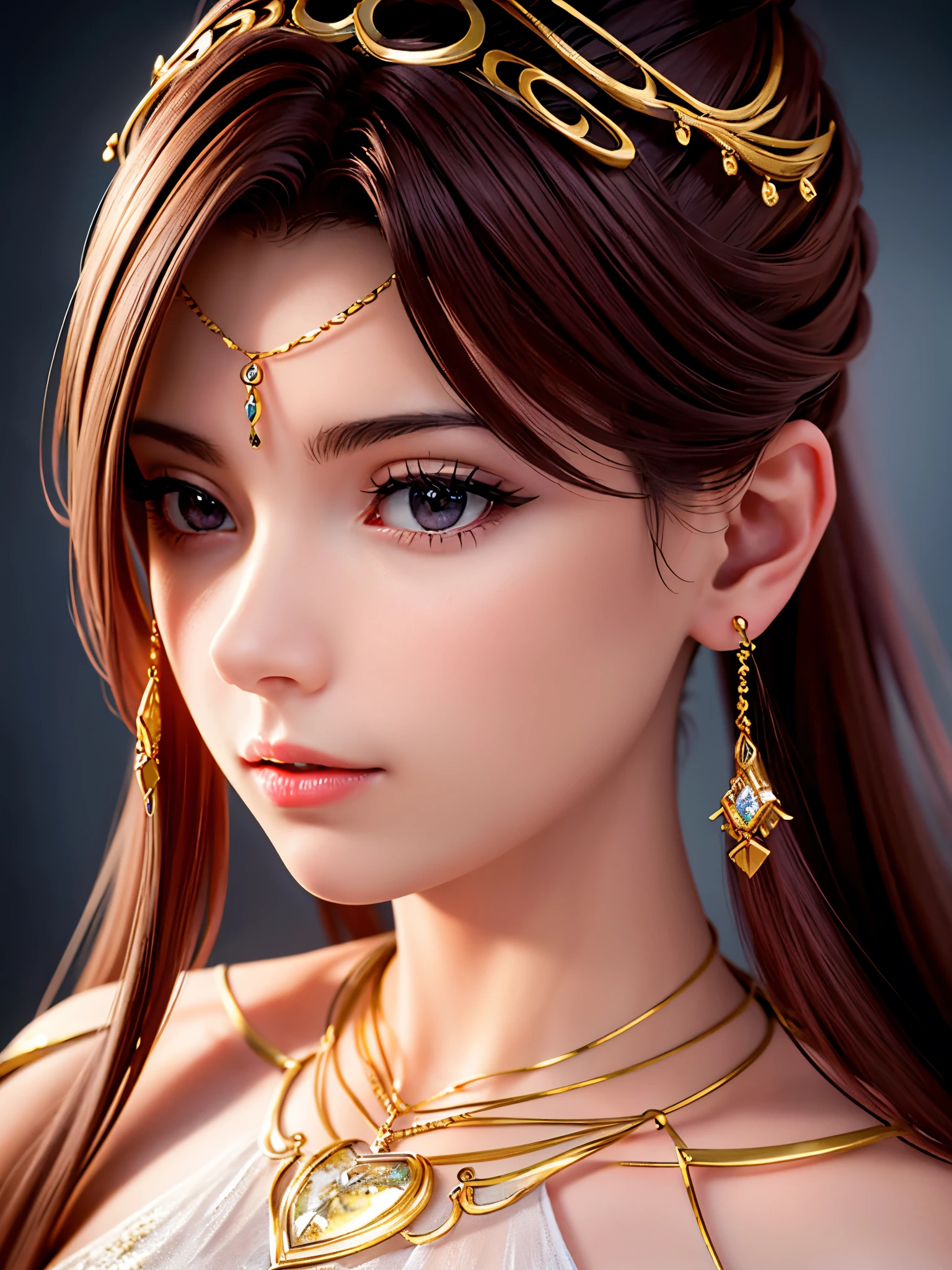 best quality, masterpiece, highres, 1girl, hair ornament, necklace, jewelry, Beautiful face, tyndall effect, photorealistic, dark studio, rim lighting, two tone lighting, (high detailed skin:1.2), 8k uhd, dslr, soft lighting, high quality, volumetric lighting, candid, Photograph, high resolution, whole bidy capture,