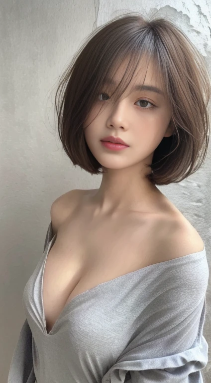 Nsfw,(High resolution:1.3), (16k, Photorealistic, Raw photo, Best image quality,multiple view: 1.4), Japanese, Beautiful Face, (A vivid face), Beautiful Hairstyles, Realistic eyes, Beautifully detailed eyes, (Realistic Skin), Beautiful skins, attractive, 超A high resolution, Surreal, High detail, Golden Ratio, Highly detailed cute girl,(20-year-old)、Detailed Background、(Many passers-by:2.0、Detailed face、Well-formed face), ((boob flash)),                                                                                                                                                   (brown haire,very short hair,Bob Cut,gigantic  breast,large hip, cleavage,black collar:1.4),Laugh,smile,nipples,navel, (naked on hoodie:1.5),(back view ,doggy style:1.3),