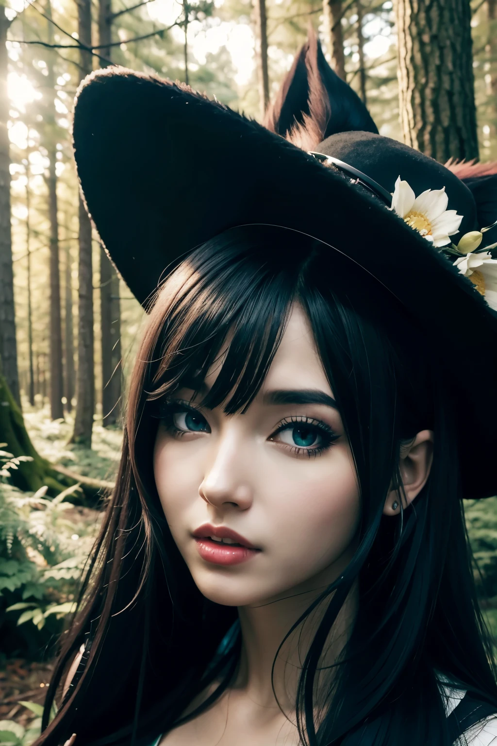 A close up of a woman in a forest, ahri coven, ahri&#39;s portrait, Leblanc, Morgana, Arte conceitual de League of Legends, concept art of games Riot , seraphine ahri kda, artgerm style, Morgana from league of legends,  extremely detailed Artgerm , Irelia, arte splash oficial,  Overview , 8k,  high resolution,  super detail .