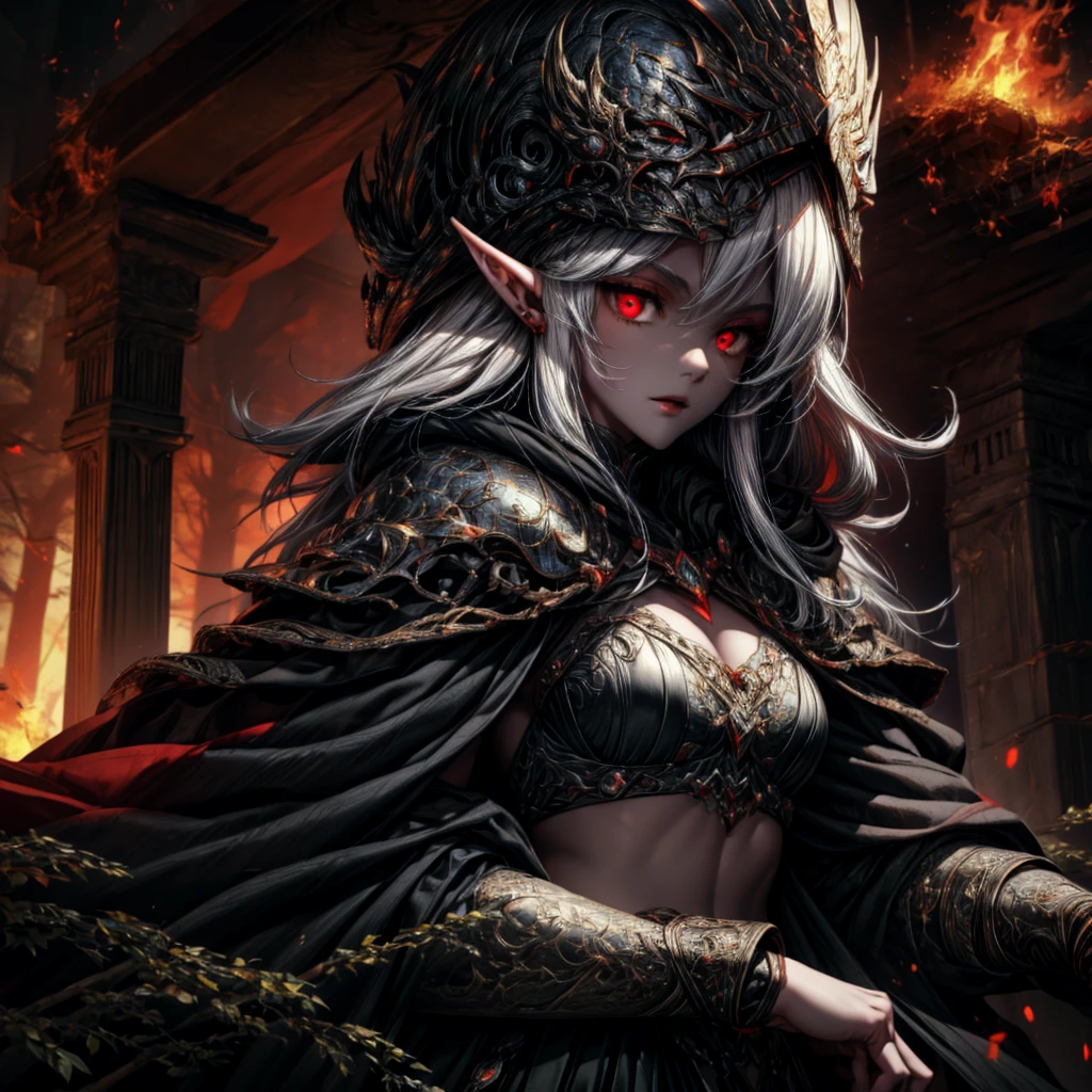 Evil sorceress and her evil démons hyper realistic super detailed Dynamic shot master piece scene cinématique scènes movie Epic Legendary