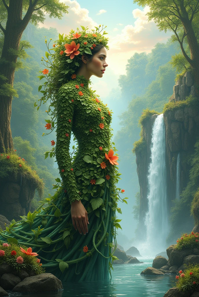 Mother nature as a colorful human