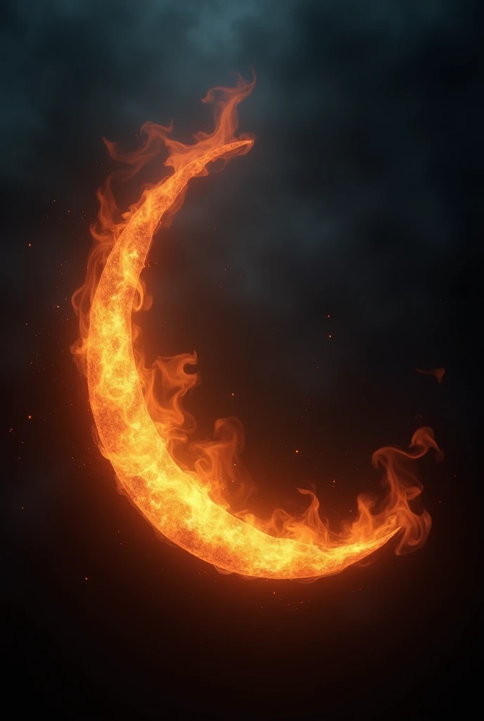 A moon-shaped flame

