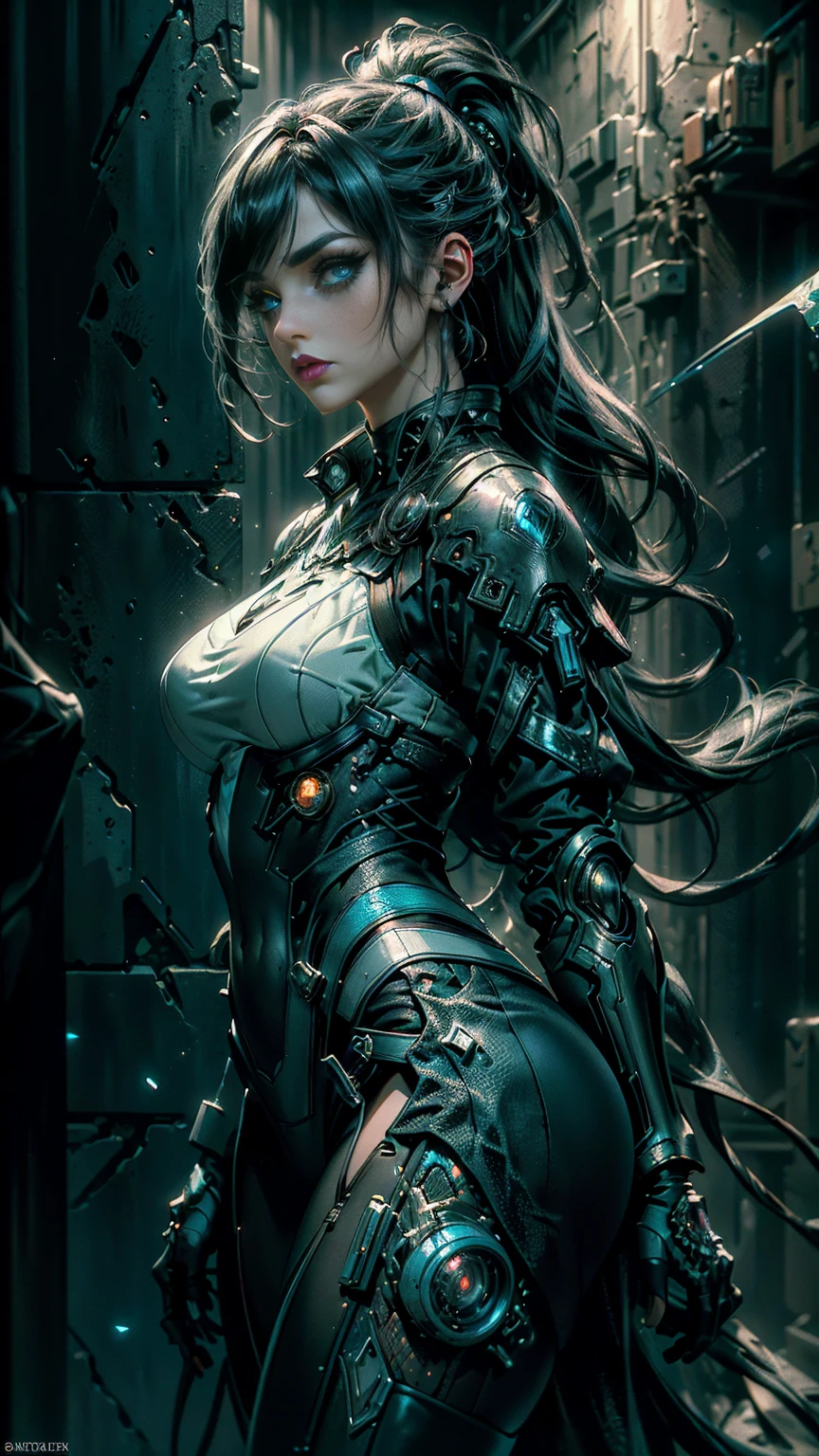 [detailed illustrations, Art, based on an extremely perfect anatomy, very detailed and detailed drawings, slow and gentle lines, realistic texture],((Colored wavy basic lines)),(Working with outstanding craftsmanship),(ruins background),MACHINALISA HENTAI ANIME Beauty (high (high)) 16 years, smooth straight hair. (long transparent hair) automatic,Black Dress Black Rose ((Lace Pattern) (Thorn)) (Alien Armor Chain (Transparent Material)) (Cybernetic Gothic Lolita (Titanium Alloy)),(((fashion not bondage:0.4)))),((Fine and beautiful skin expression (transparency))),((Clear Gaze)),((perfect eye detail (Beautifully drawn pupils in detail))),(( long and beautiful eyelashes: 0.4)),(beautiful perfect face (Realistic facial details: 0.5)),(Subtle hair details)),((perfect finger detail)),((Perfectly proportioned proportions: 1.2))),(The design is made at a high level,((Advanced structural understanding of materials)),Perfect color combination),((Decoration)) ((Dense details) ),((detail, a high resolution)),[(Precision detail),((Multilayer texture)),high quality,a high resolution],((Accurately simulate the interaction of light and material., understanding of air flow, Mechanically correct representation))),(((Visual art with a sense of storytelling)). hyperstylized horror-fantasy, hyper sexual, pornographic imagry, depravity, explicitly grotesque, visceral, unsettling, brutal concept, sadistic Grins, bloodying, metaphysical, Jarring expressions.hauntingly morbid.