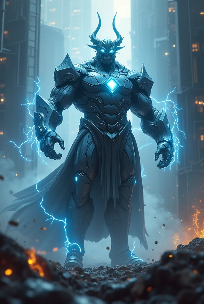 A warrior clad in armor that appears to be made of various metals, all held together by magnetic forces. His weapon is a massive hammer that crackles with magnetic energy, and his eyes glow with an intense, electric blue light.
- **Powers**: He can manipulate magnetic fields, attracting or repelling metal objects at will. He can disarm enemies by pulling their weapons away, or crush them under the weight of metal debris. He can also create powerful electromagnetic pulses to disable technology.