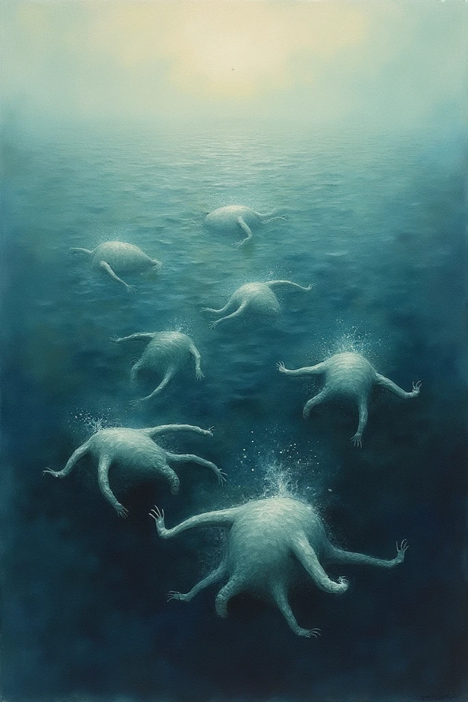 <lora:tgedv2-000004:1>,craquelure,a group of people crawled into a black hole,a white monster