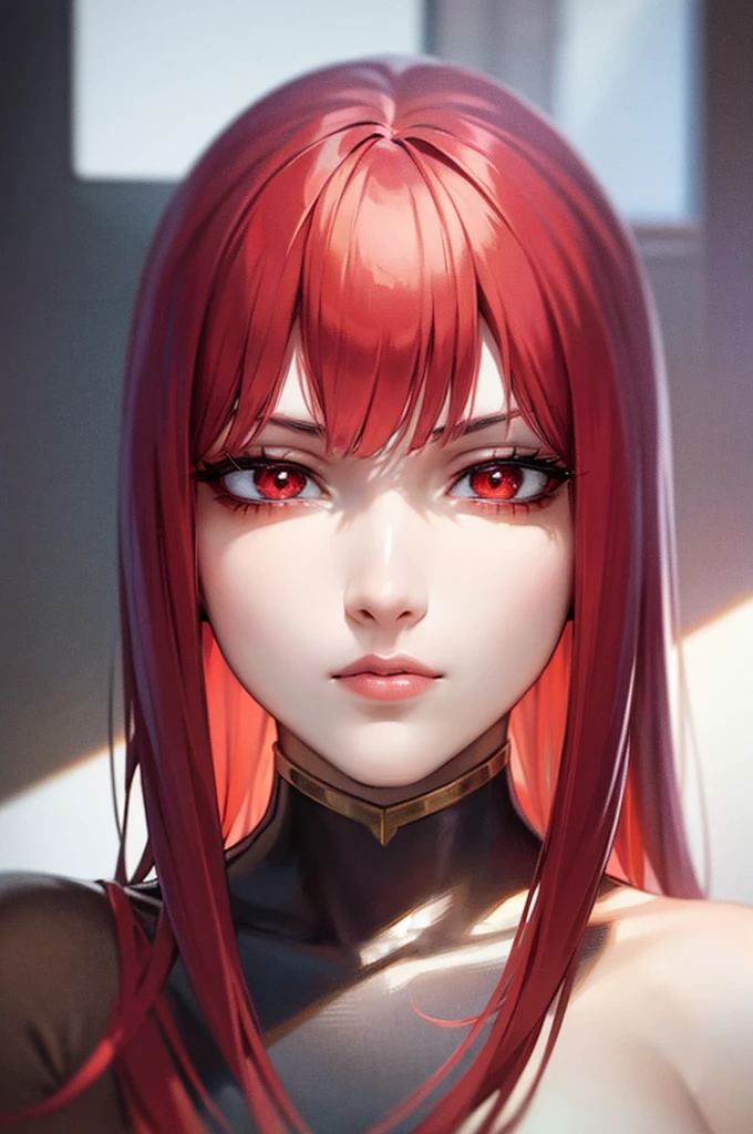fox girl red hair and red eyes