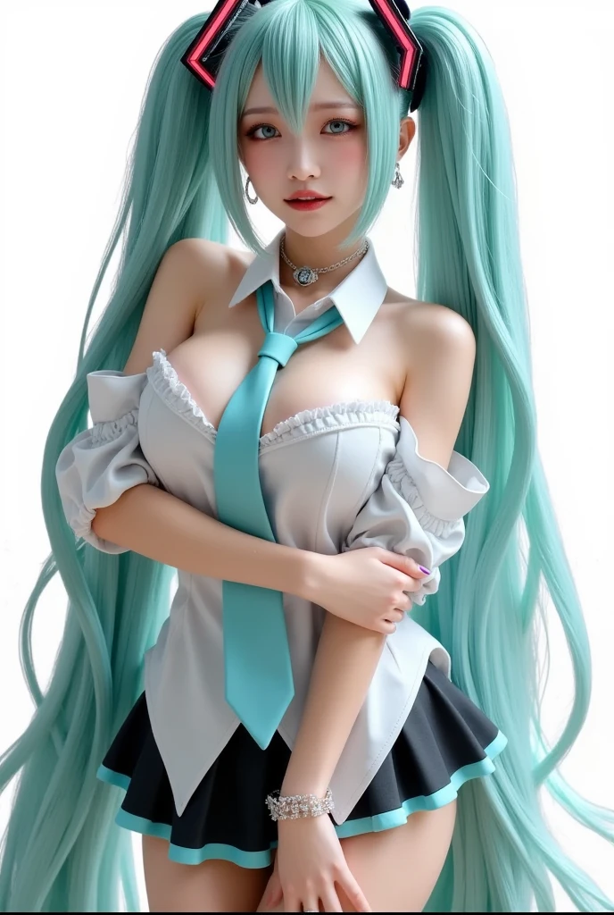 Absurdres masterpiece HDR high quality picture of Hatsune Miku, very young age girl 14 years old with detailed face, simple hair design , beautiful face, hands on waist and hands are hiding in her hair and clothes , very long hair, ((random hair style:1 )) , anime eyes, light skin , 

Halloween Festival outfit , succubus outfit, detailed hair ornaments  , Halloween town background, masterpiece scenery
