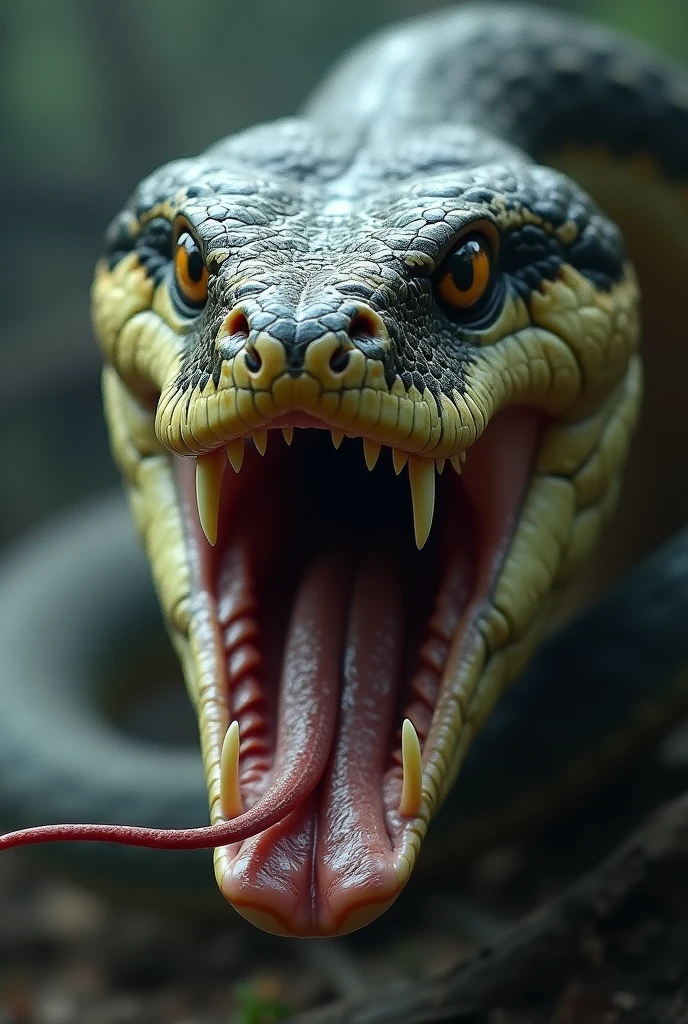 Snake coming out of a womans mouth