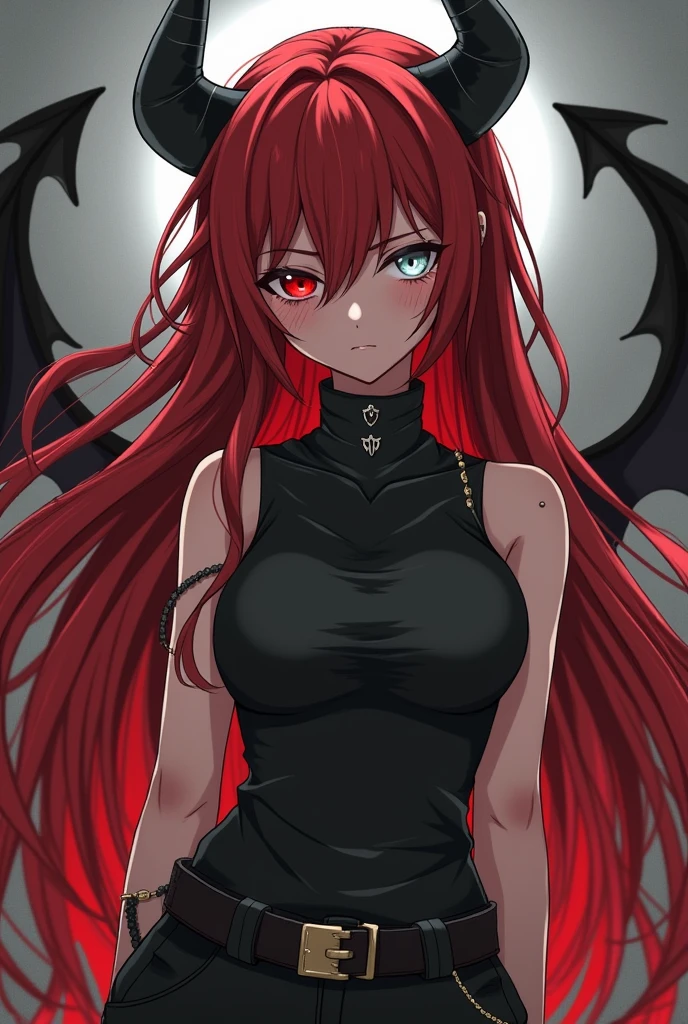 Demonic bull with black skin, red eyes and fiery hooves