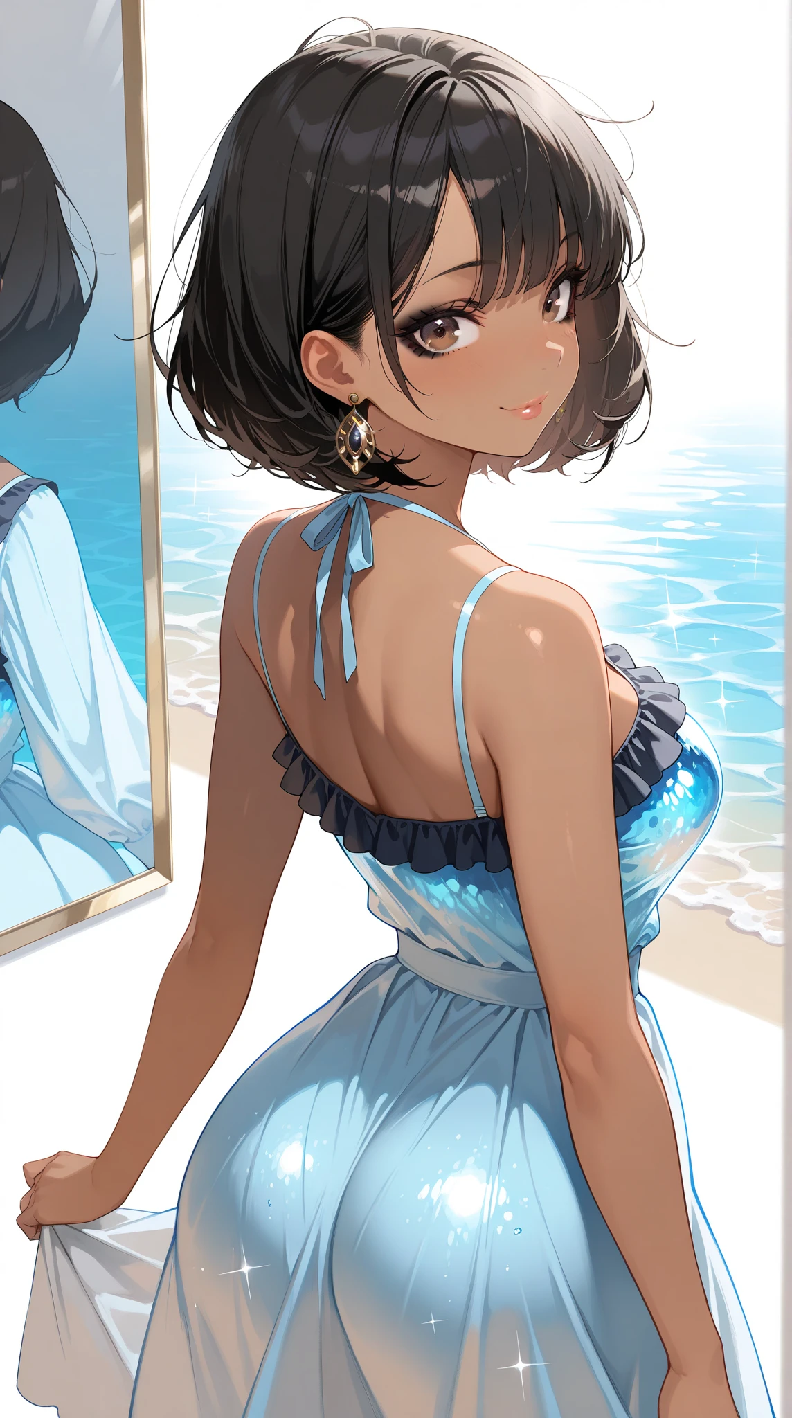 (((profesional: Paso a paso, taking into account even the smallest detail, el resultado final es de nivel divino))): "((La mejor calidad , Obra maestra, (only 1 girl), (cuernos cortos, cabello rubio, ojos rojos, face symmetrical, Un vestido extremadamente corto con mangas largas, Levanta el vestido, bragas, Mirando hacia abajo, Enfoque de piernas, sonrisa malvada, Sacar la lengua, Serenity of the little lady, pechos grandes?, vapor, Rear side solar lighting, Canon EOS 50mm camera))"